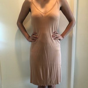 Tan slinky dress